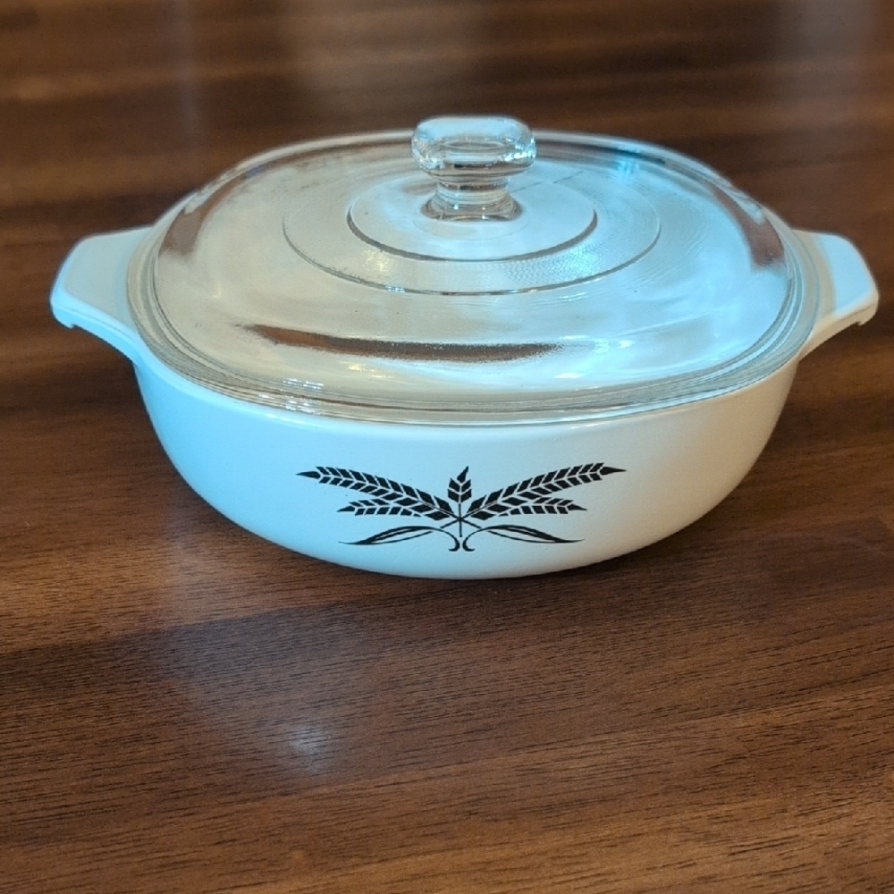 Vintage Anchor Hocking White Casserole Dish with Lid